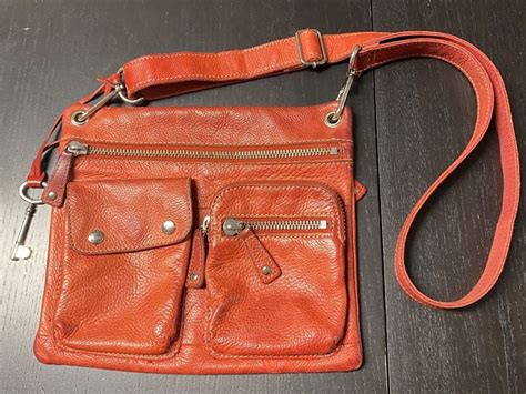 fossil tasche gelb leder